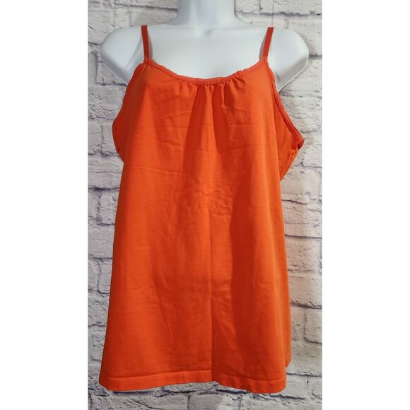 Lane Bryant Orange Adjustable Spaghetti Strap Tank Top 14 16 Lightweight Soft - Picture 1 of 4